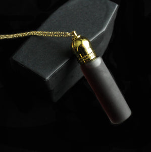 Frosted Perfume Vial Amulet Necklace